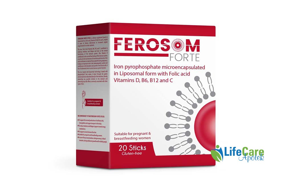 FEROSOM FORTE 20 STICKS GLUTEN FREE - Life Care Apotek