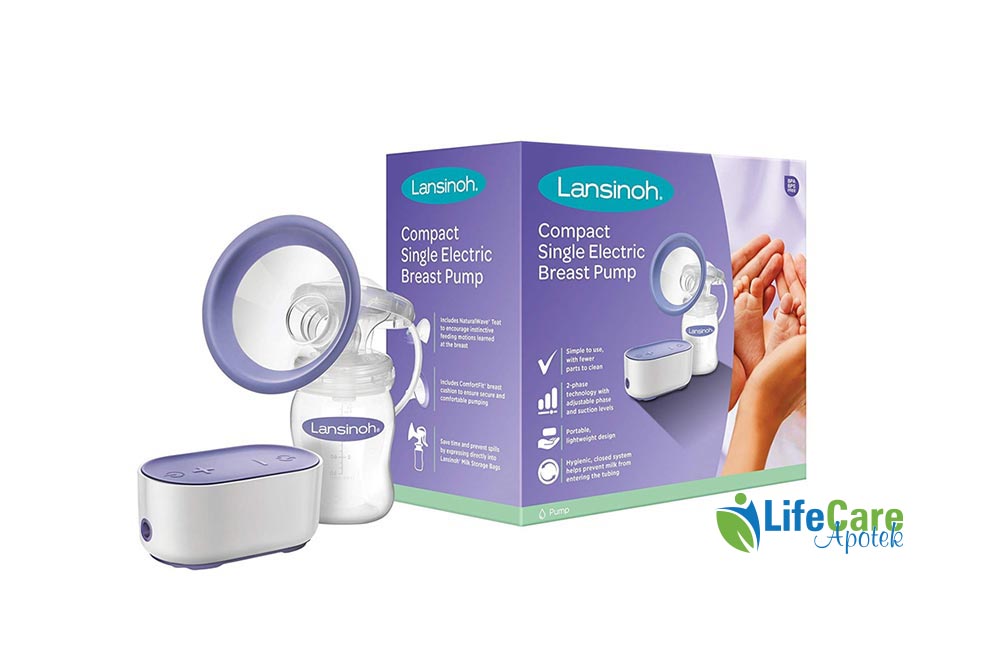 LANSINOH COMPACT SINGLE ELECTRIC BREAST PUMP - Life Care Apotek