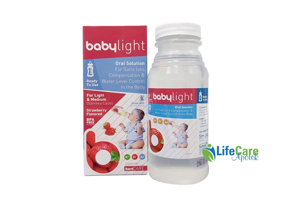 KONICARE BABYLIGHT ORAL SOLUTION STRAWBERRY 250ML - Life Care Apotek