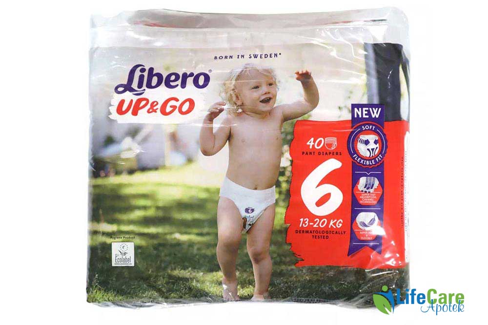 LIBERO UP AND GO NO6 40 PANT DIAPERS 13 TO 20KG - Life Care Apotek