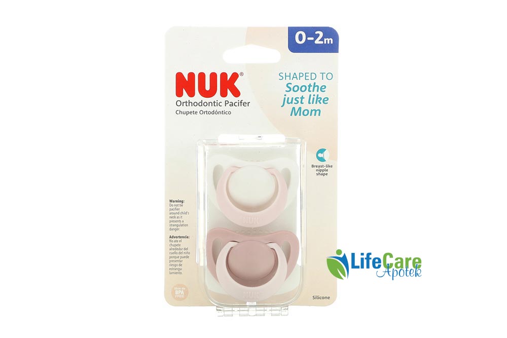 NUK ORTHODONTIC PACIFIER CHUPETE PINK 0 TO 2 MONTH 2 PCS - Life Care Apotek
