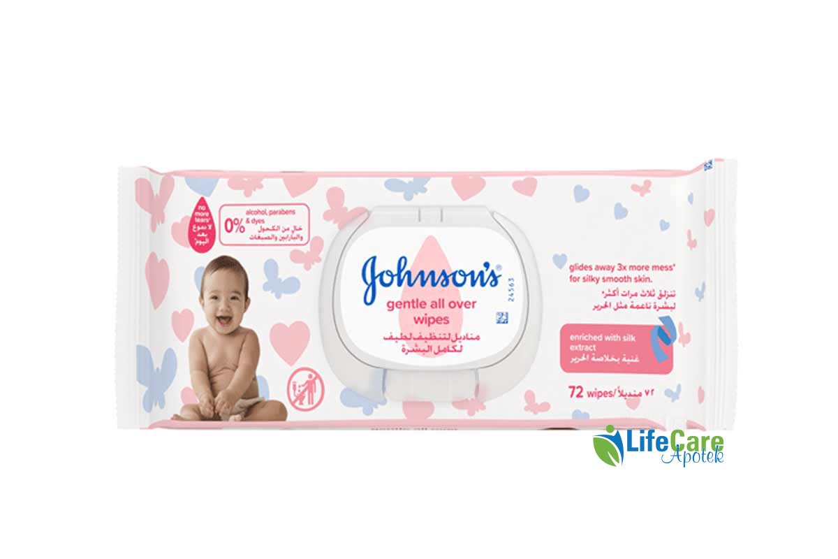 JOHNSONS GENTLE ALL OVER WIPES 72 WIPES - Life Care Apotek