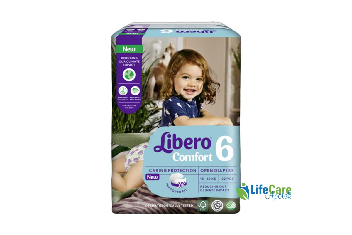 LIBERO COMFORT 6 13 TO 20 KG 22 DIAPERS - Life Care Apotek