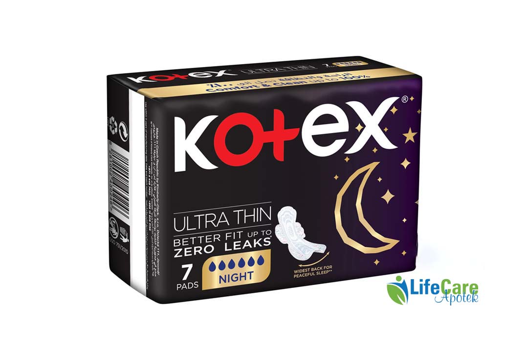 KOTEX ULTRA THIN  NIGHT 7 PADS - Life Care Apotek