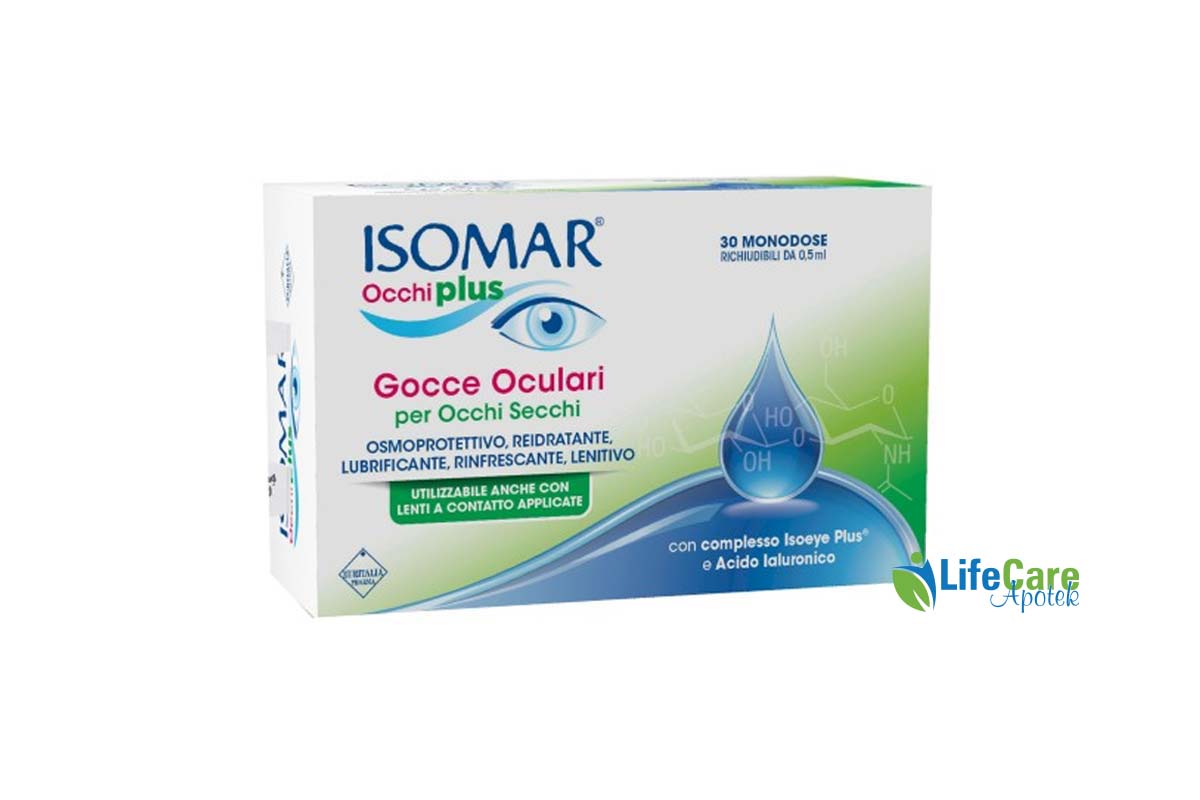 ISOMAR OCCHI PLUS GOCCE OCULARI 0.5 ML 30 MONODOSE - Life Care Apotek