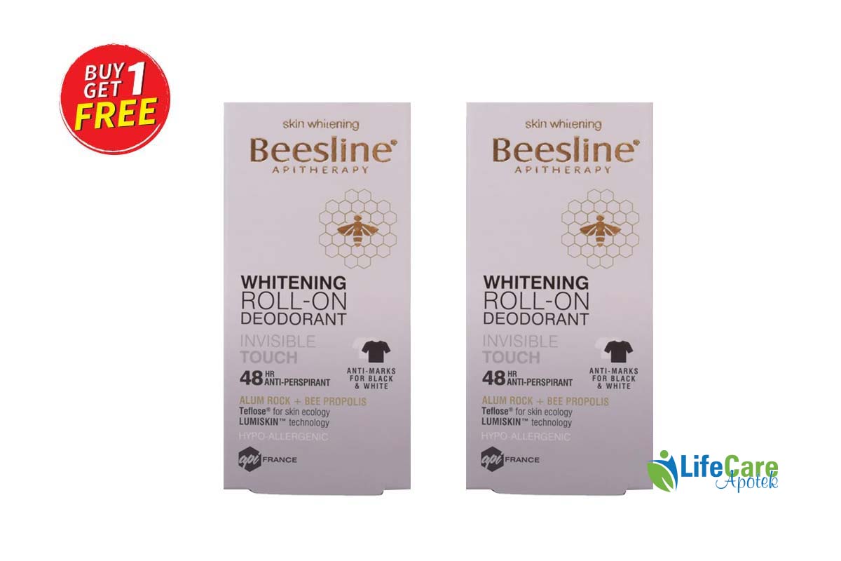 BOX BUY1GET1 BEESLINE NATURAL WHITENING ROLL ON INVISIBLE TOUCH 48 HOURS 50 ML - Life Care Apotek