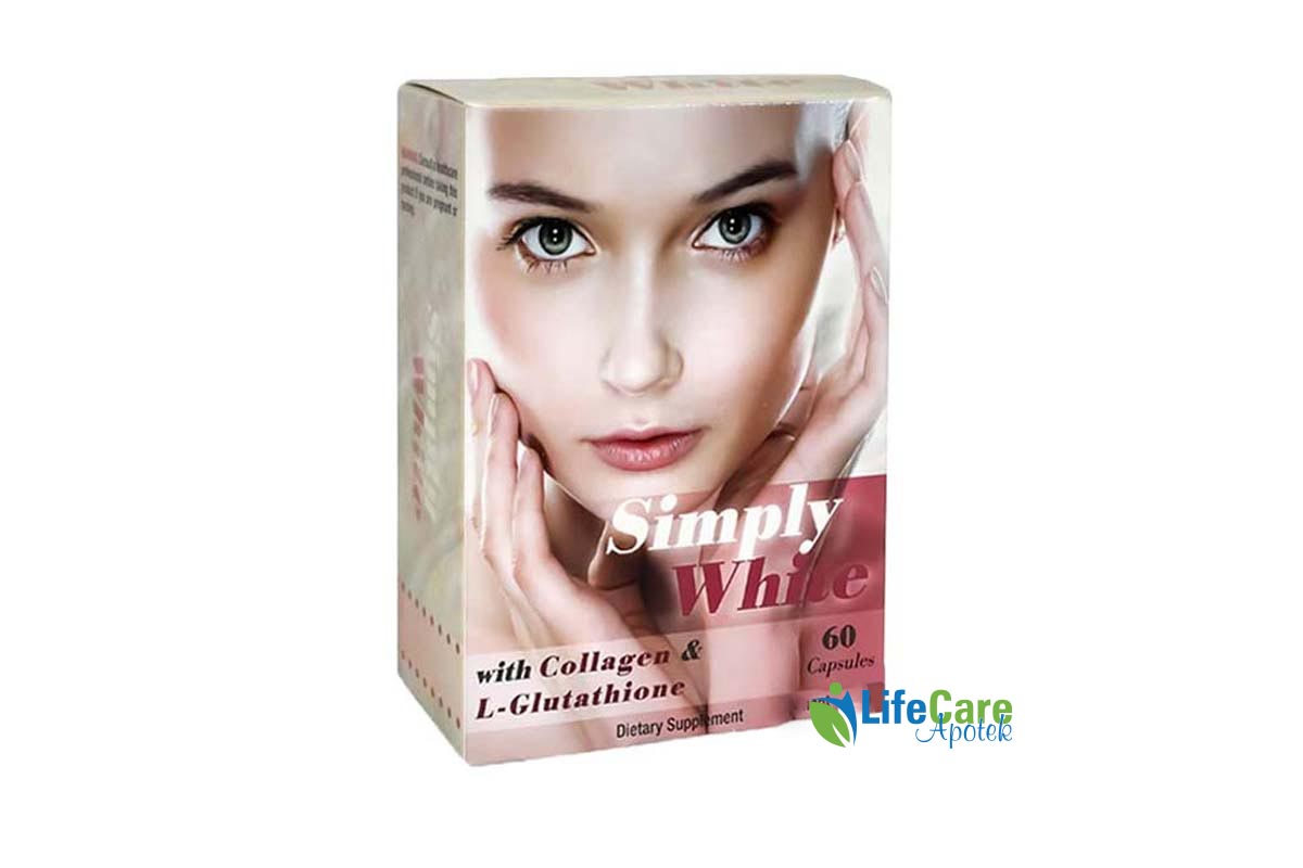 SIMPLY WHITE WITH COLLAGEN GLUTATHIONE 60 CAPSULES - Life Care Apotek