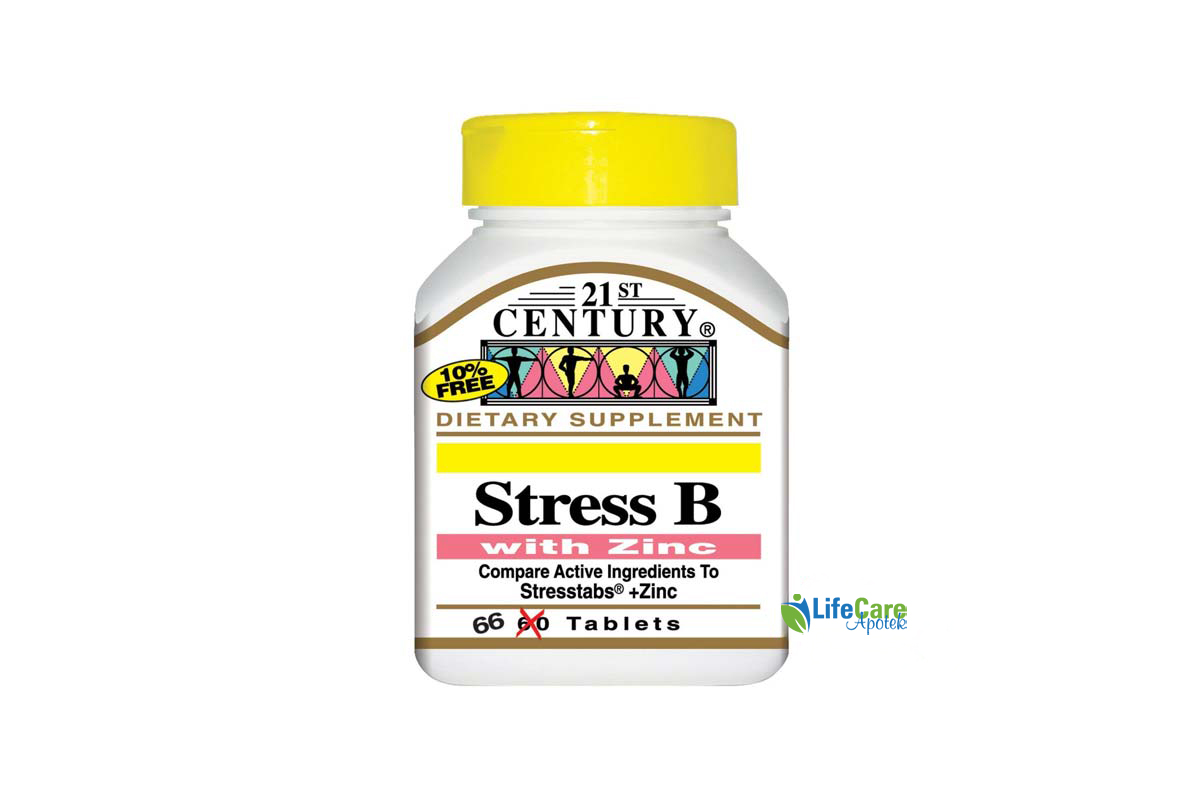 21 CENTURY STRESS B WITH ZINC 66 TABLETS - Life Care Apotek