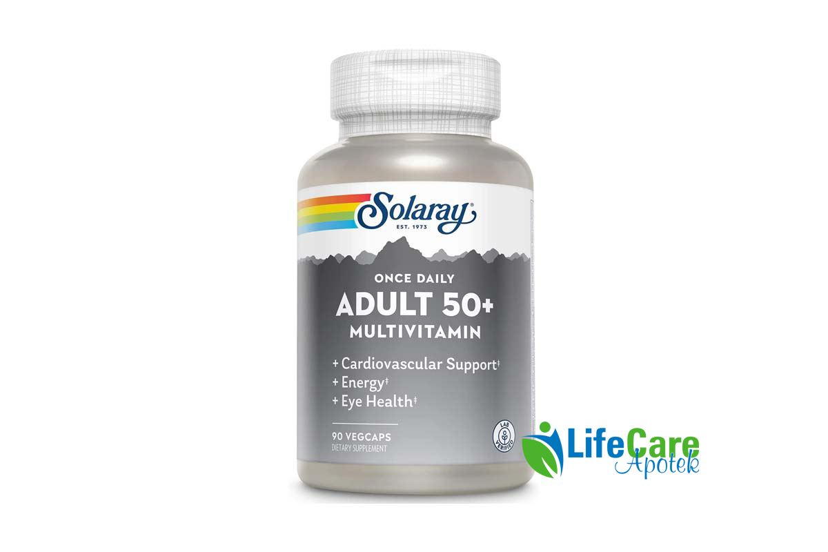 SOLARAY ONCE DAILY ADULT 50 PLUS MULTIVITAMIN 90 CAPSULES - Life Care Apotek