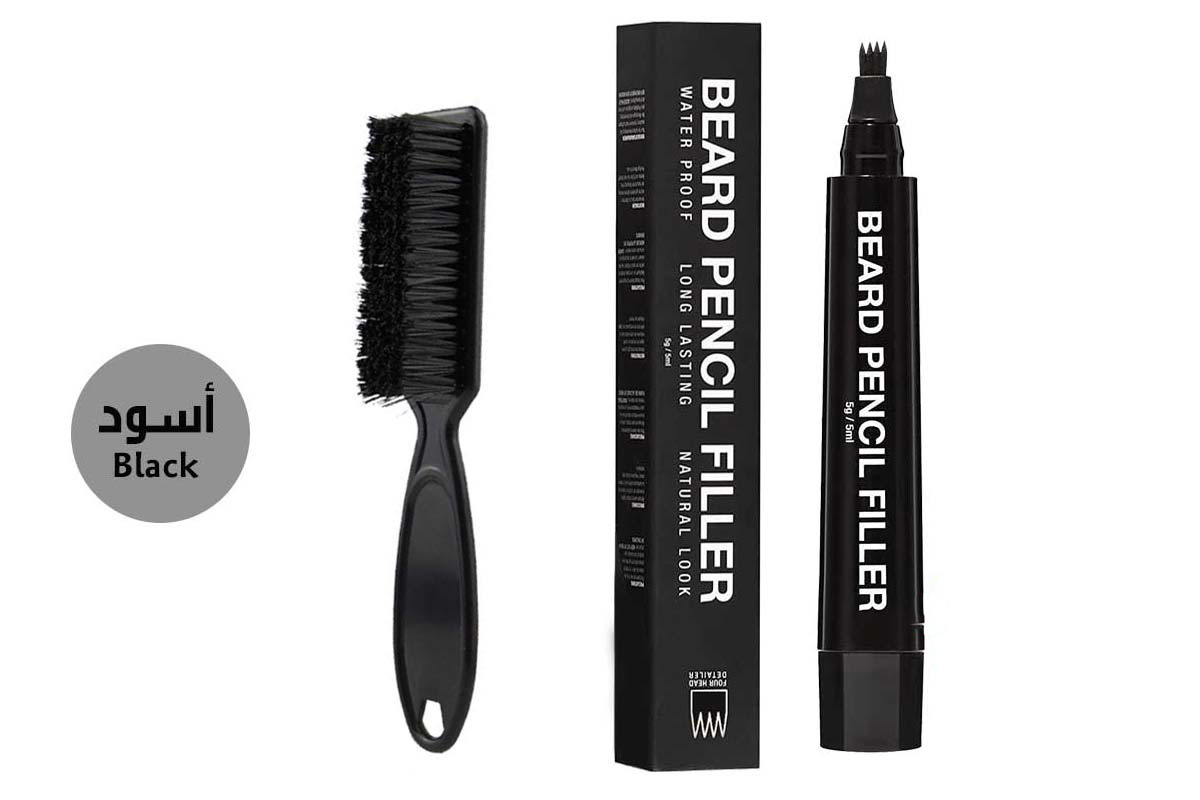 PRIMED BEARD WATER PROOF PENCIL FILLER BLACK 5GM 5ML PLUS COMB FREE - Life Care Apotek