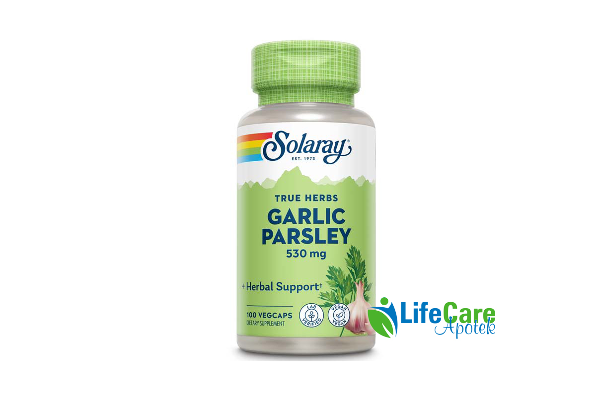 SOLARAY GARLIC AND PARSLEY 530MG 100 VEGCAPS - Life Care Apotek