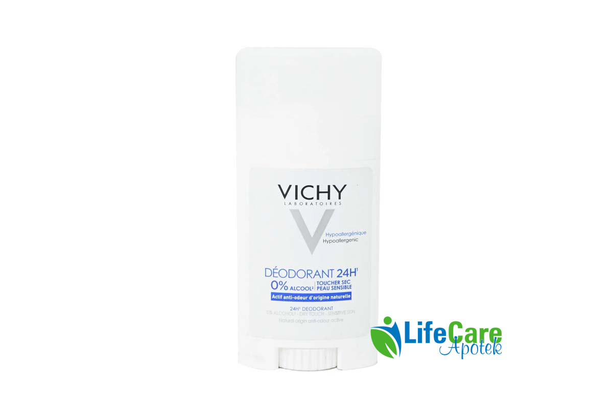 VICHY DEODORANT 24 HOURS STICK DRY TOUCH 0% ALCOHOL 40ML - Life Care Apotek