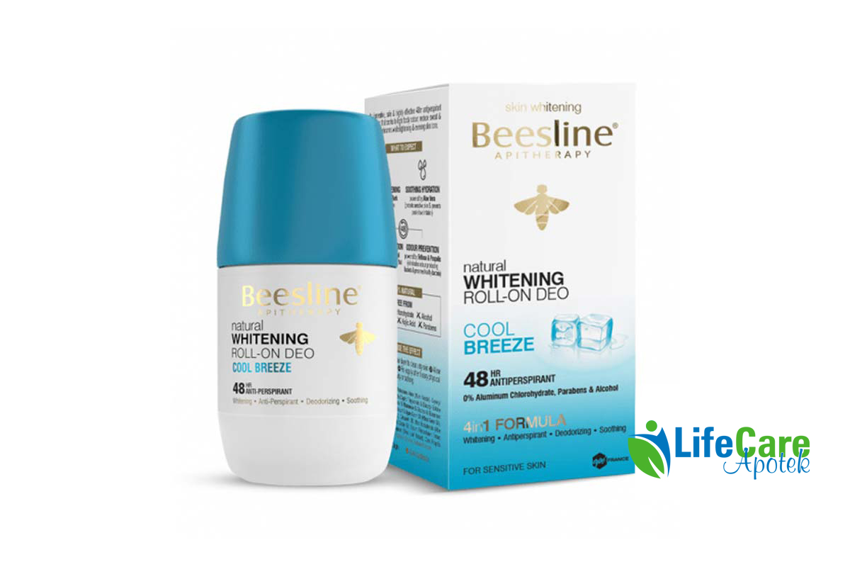 BEESLINE NATURAL WHITENING ROLL DEO COOL BREEZE 48HR 50 ML - Life Care Apotek