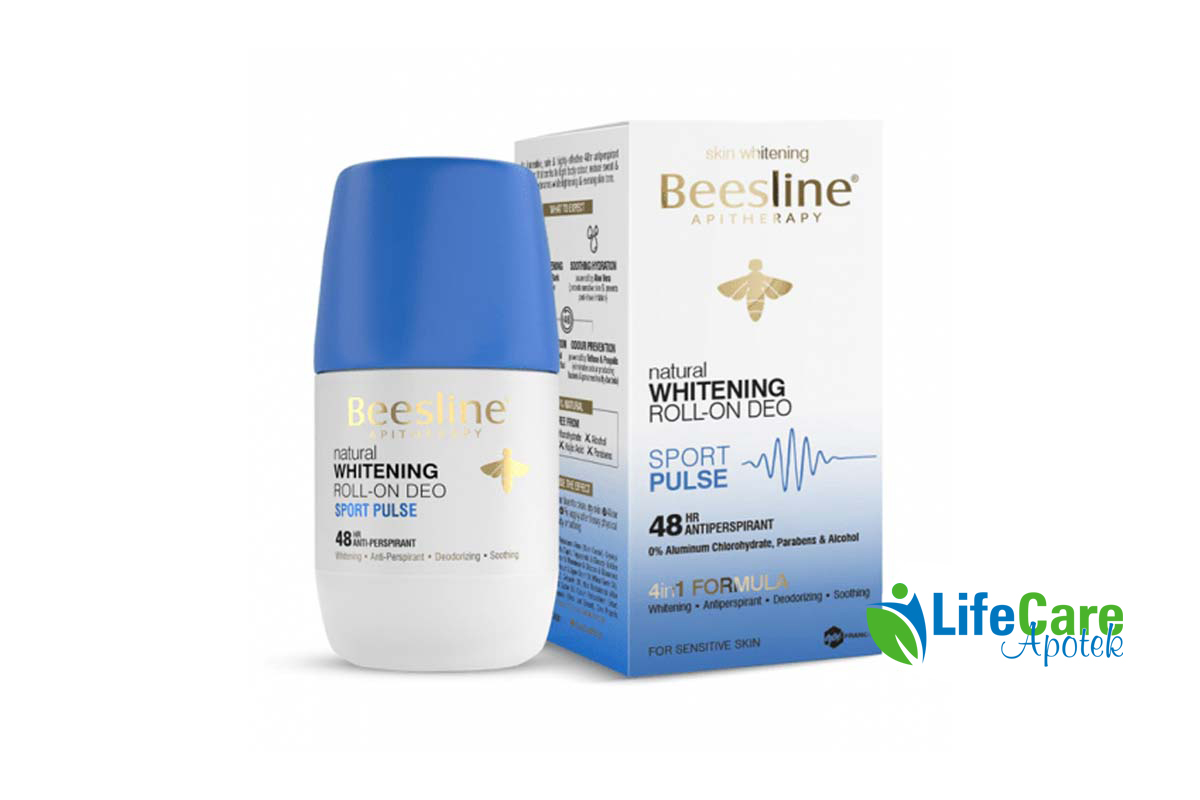 BEESLINE NATURAL WHITENING ROLL ON DEO SPORT PULSE 48HR 50 ML - Life Care Apotek