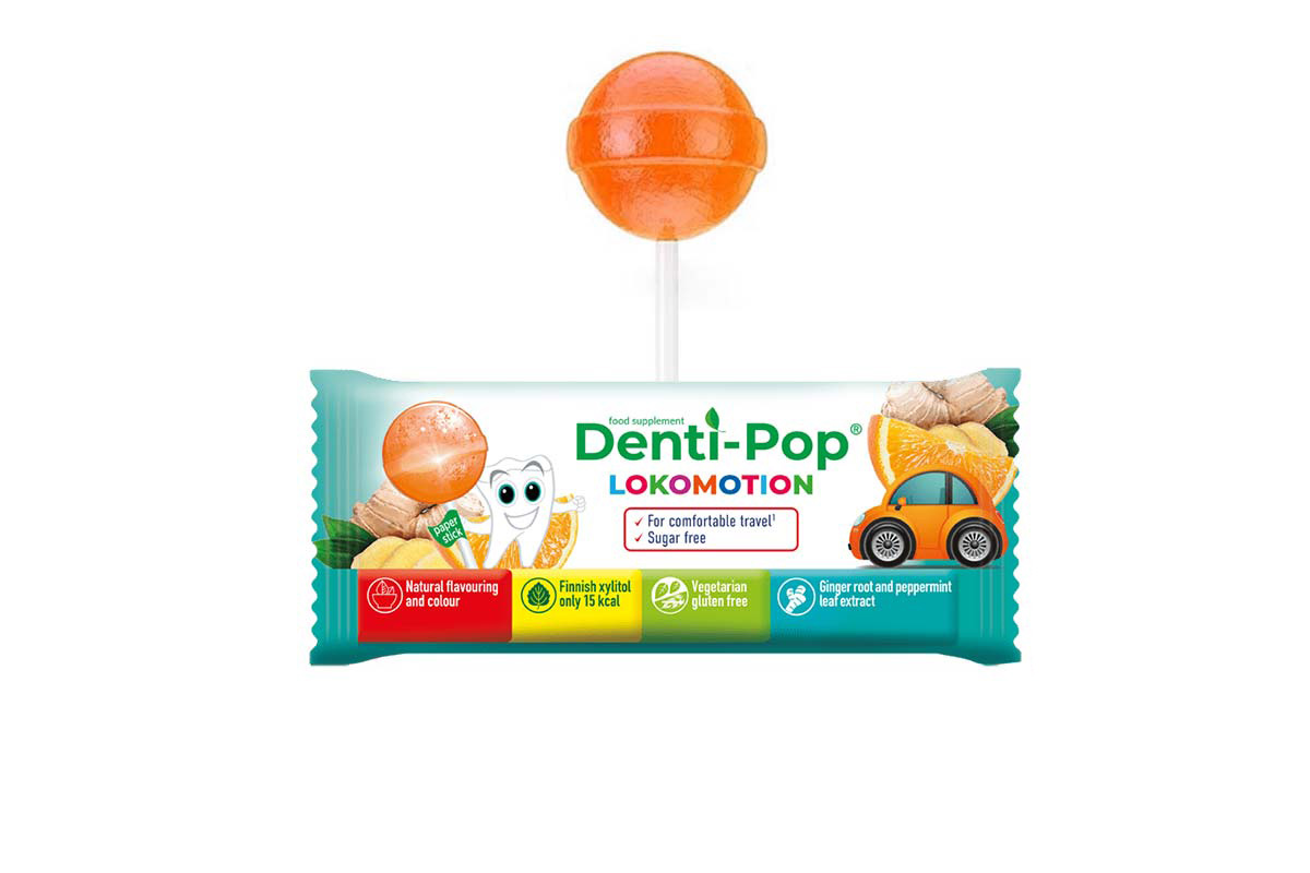 DENTI POP LOKOMOTION SUGAR FREE WITH GINGER ROOT AND PEPPERMINT  6 GM - Life Care Apotek