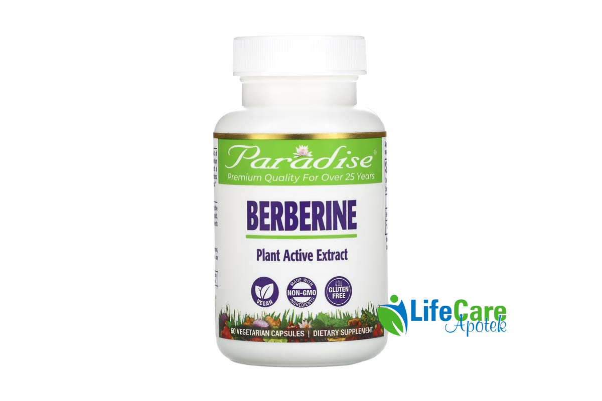 PARADISE BERBERINE 500MG 60 VEGETARIAN CAPSULES - Life Care Apotek