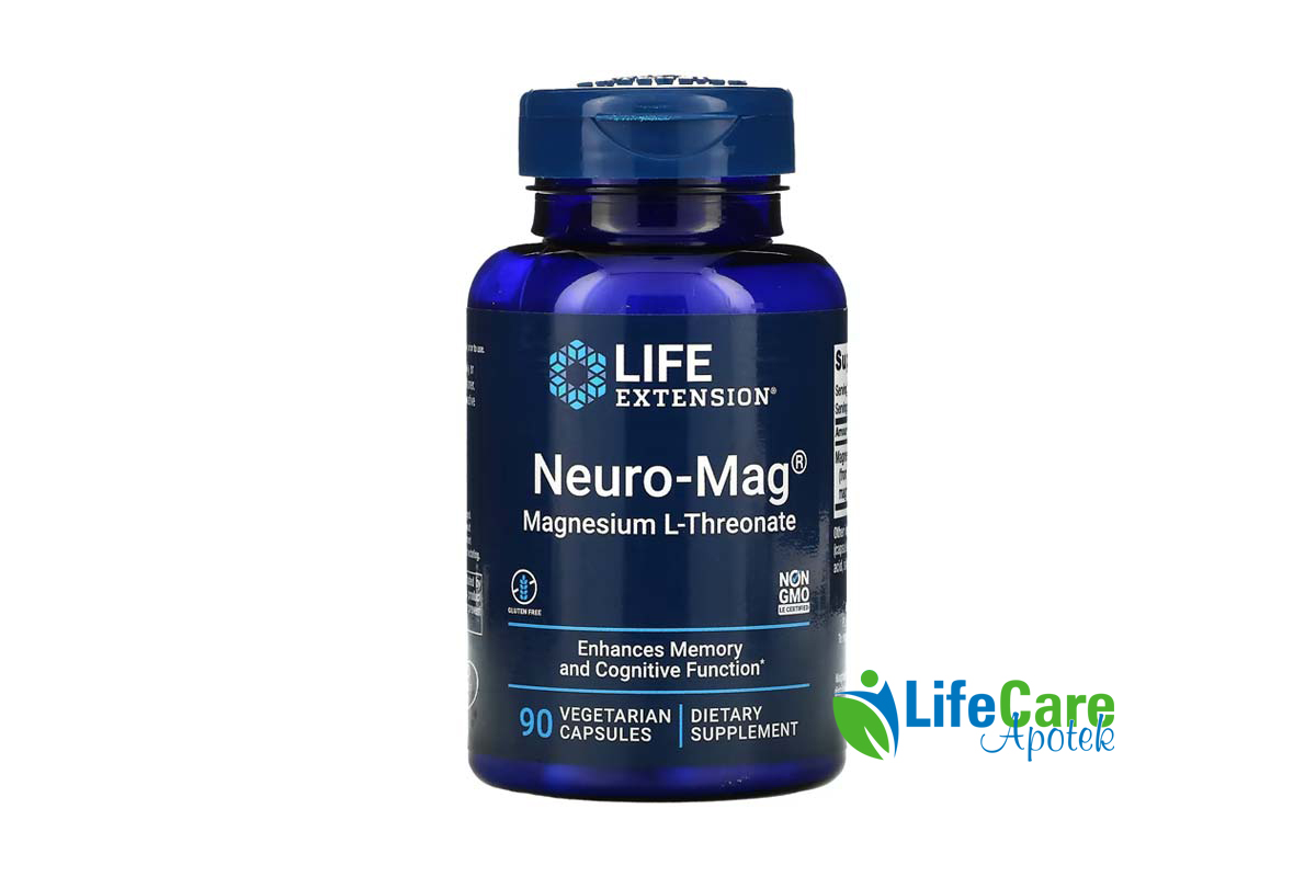 LIFE EXTENSION NEURO MAG MAGNESIUM L THREONATE 90 VEGETARIAN CAPSULES - Life Care Apotek