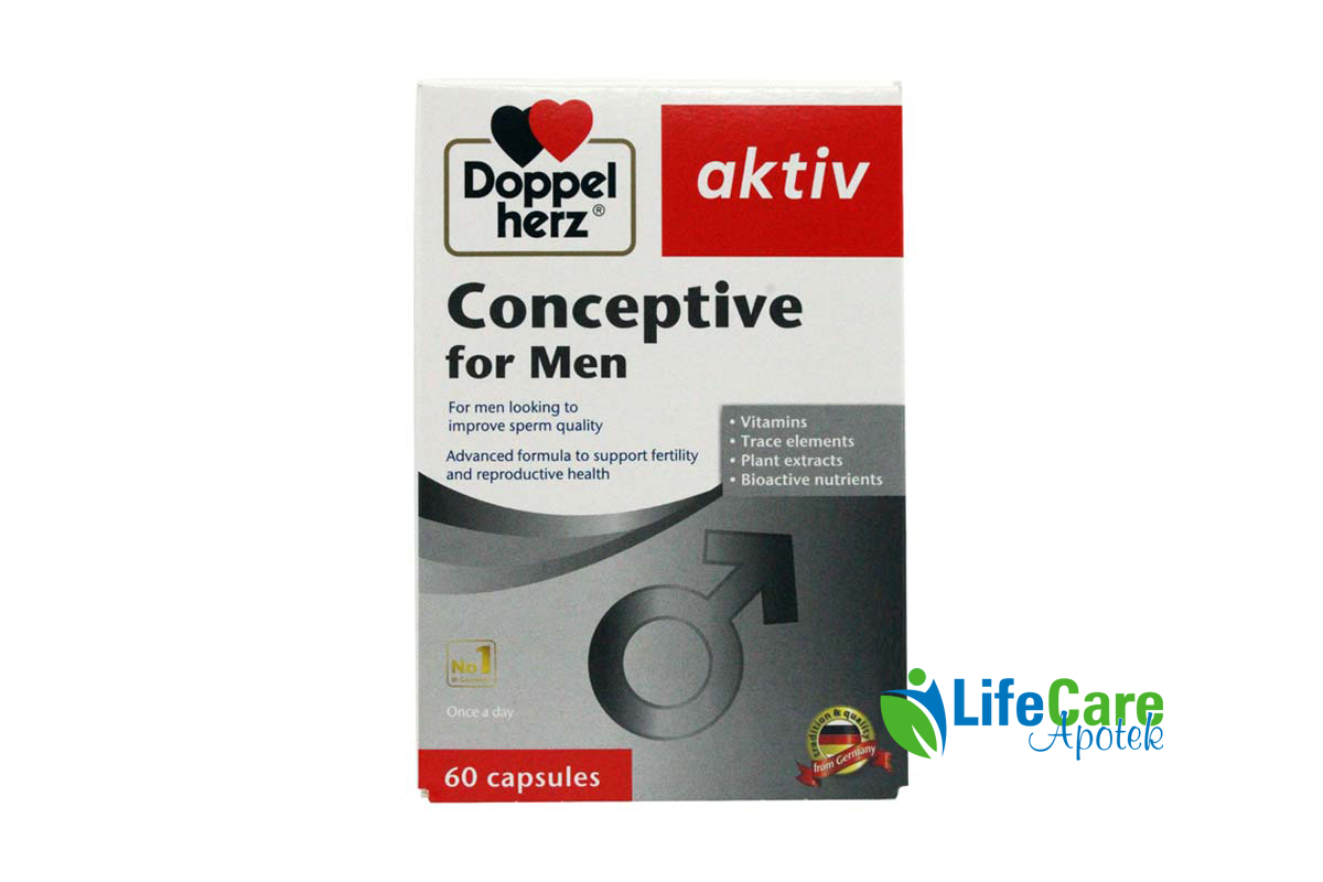 DOPPEL HERZ AKTIV CONCEPTIVE FOR MEN 60 CAPSULES - Life Care Apotek