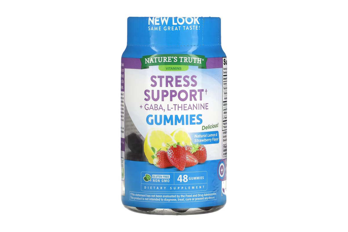 NATURES TRUTH STRESS SUPPORT PLUS GABA PLUS L THEANINE STRAWBERRY 48 GUMMIES - Life Care Apotek