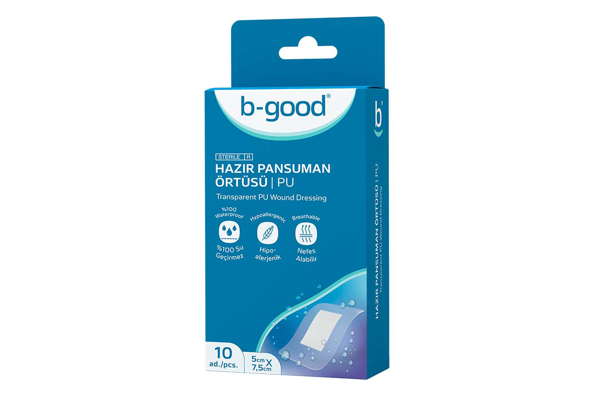 B GOOD TRANSPARENT PU WOUND DRESSING 5CMX7.5CM 10PCS - Life Care Apotek