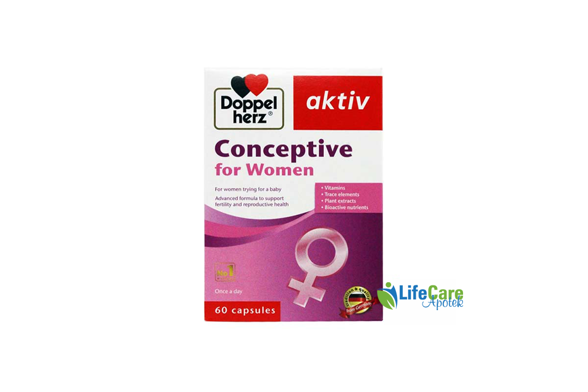 DOPPEL HERZ AKTIV CONCEPTIVE FOR WOMEN 60 CAPSULES - Life Care Apotek