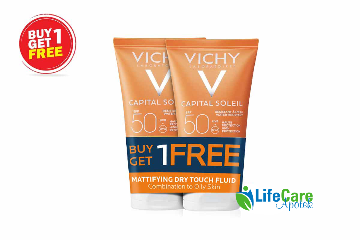 BOX BUY1GET1 VICHY CAPITAL SOLEIL SPF50 MATTIFYING DRY TOUCH 50ML - Life Care Apotek