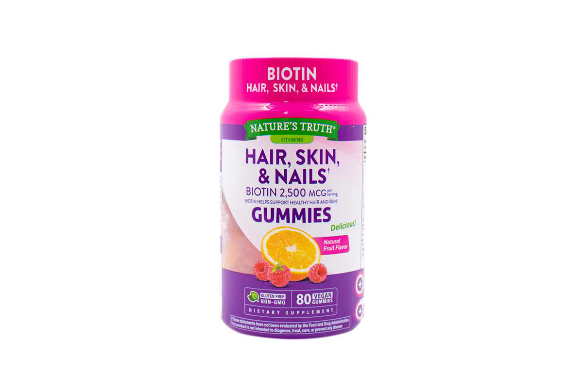 NATURES TRUTH HAIR SKIN AND NAILS BIOTIN 2500 MCG 80 GUMMIES - Life Care Apotek