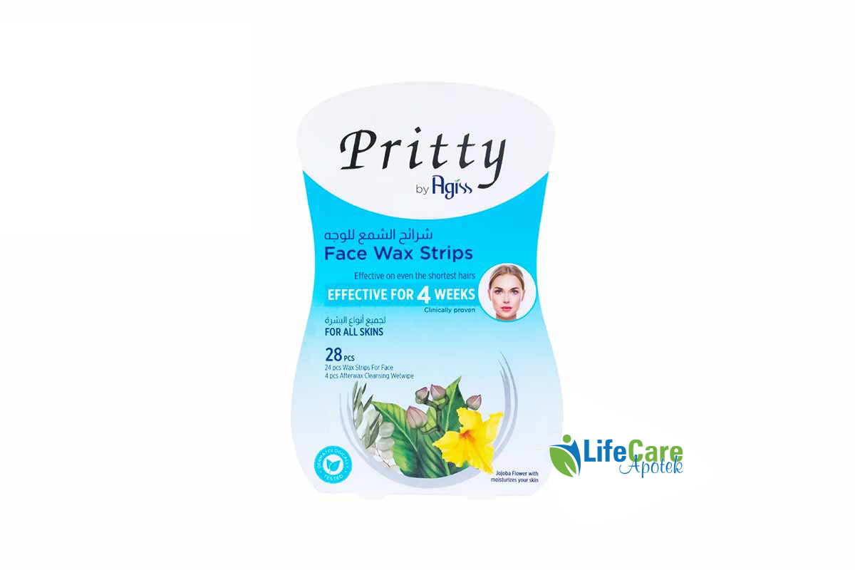 PRITTY FACE WAX STRIPS EFFECTIVE FOR 4 WEEKS 28PCS - Life Care Apotek
