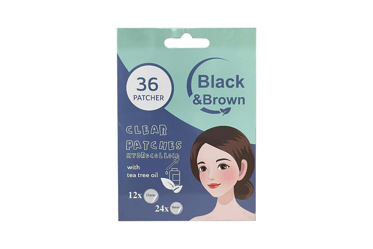 BLACK AND BROWN ACNE CLEAR WITH TEA TREE OIL 36 PATCHES - Life Care Apotek