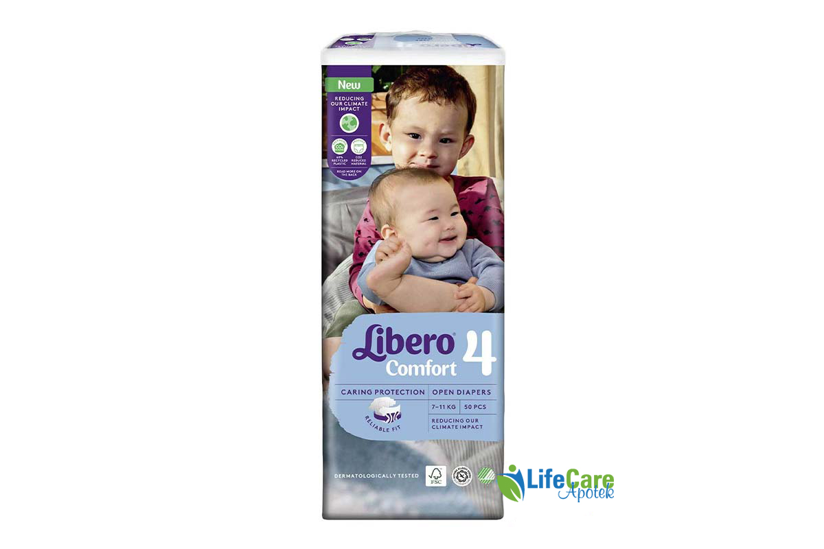 LIBERO COMFORT NO 4 7 TO 11 KG 50 DIAPERS - Life Care Apotek