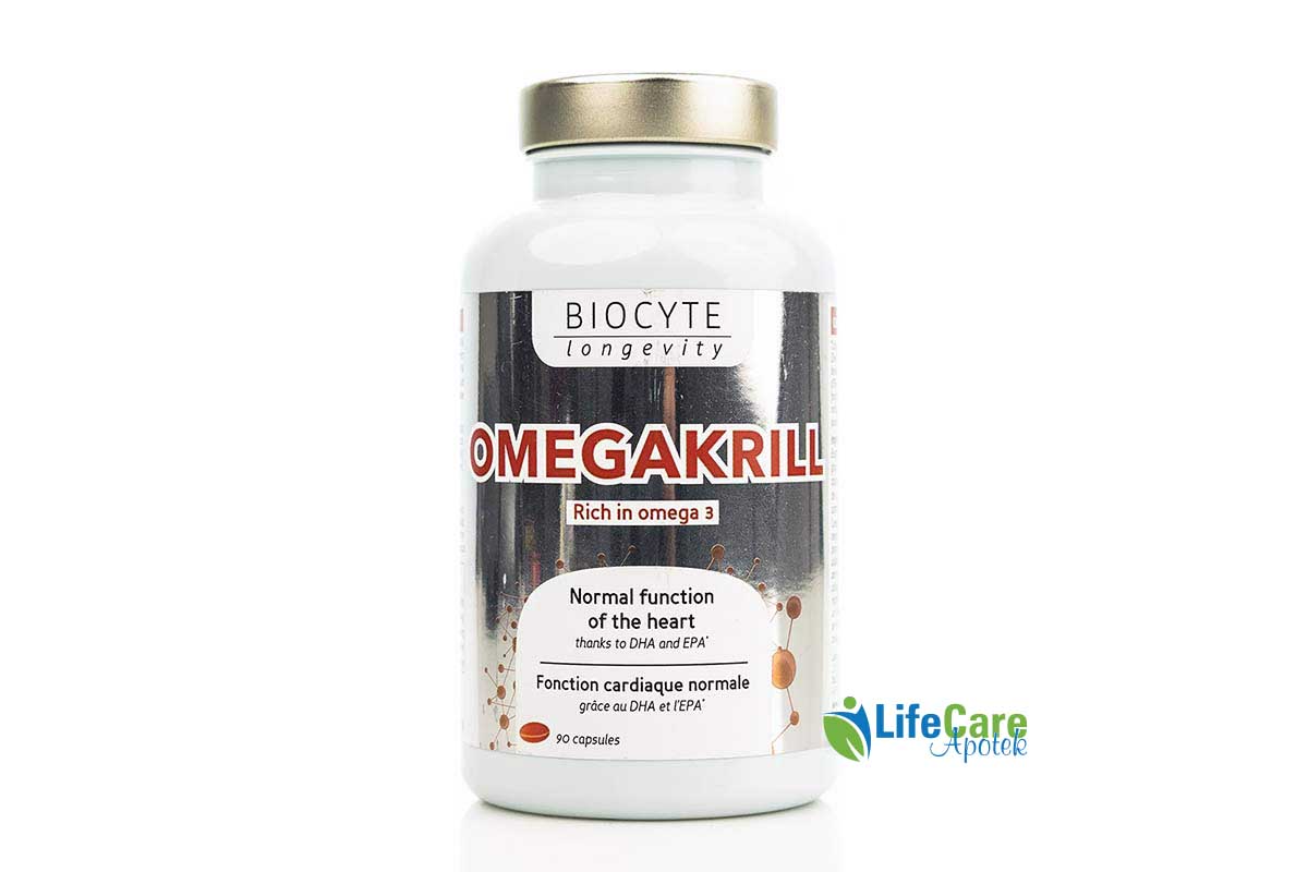 BIOCYTE OMEGAKRILL RICH IN OMEGA 3 90 CAPSULES - Life Care Apotek