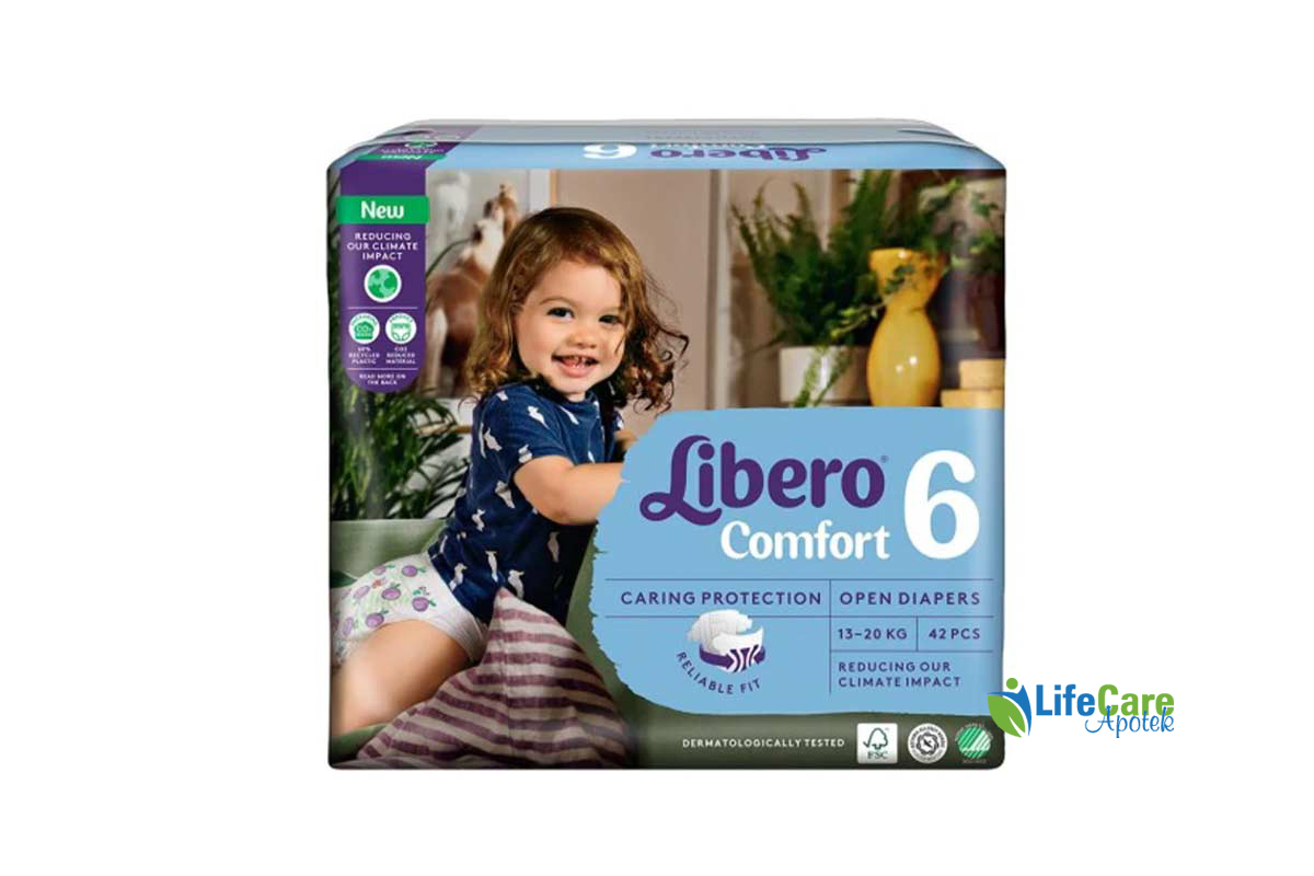 LIBERO COMFORT NO 6 13 TO 20 KG 42 DIAPERS - Life Care Apotek