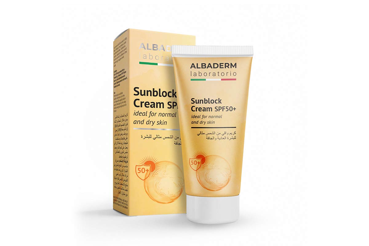 ALBADERM SUNBLOCK CREAM SPF50 PLUS FOR NORMAL AND DRY SKIN 50 ML - Life Care Apotek
