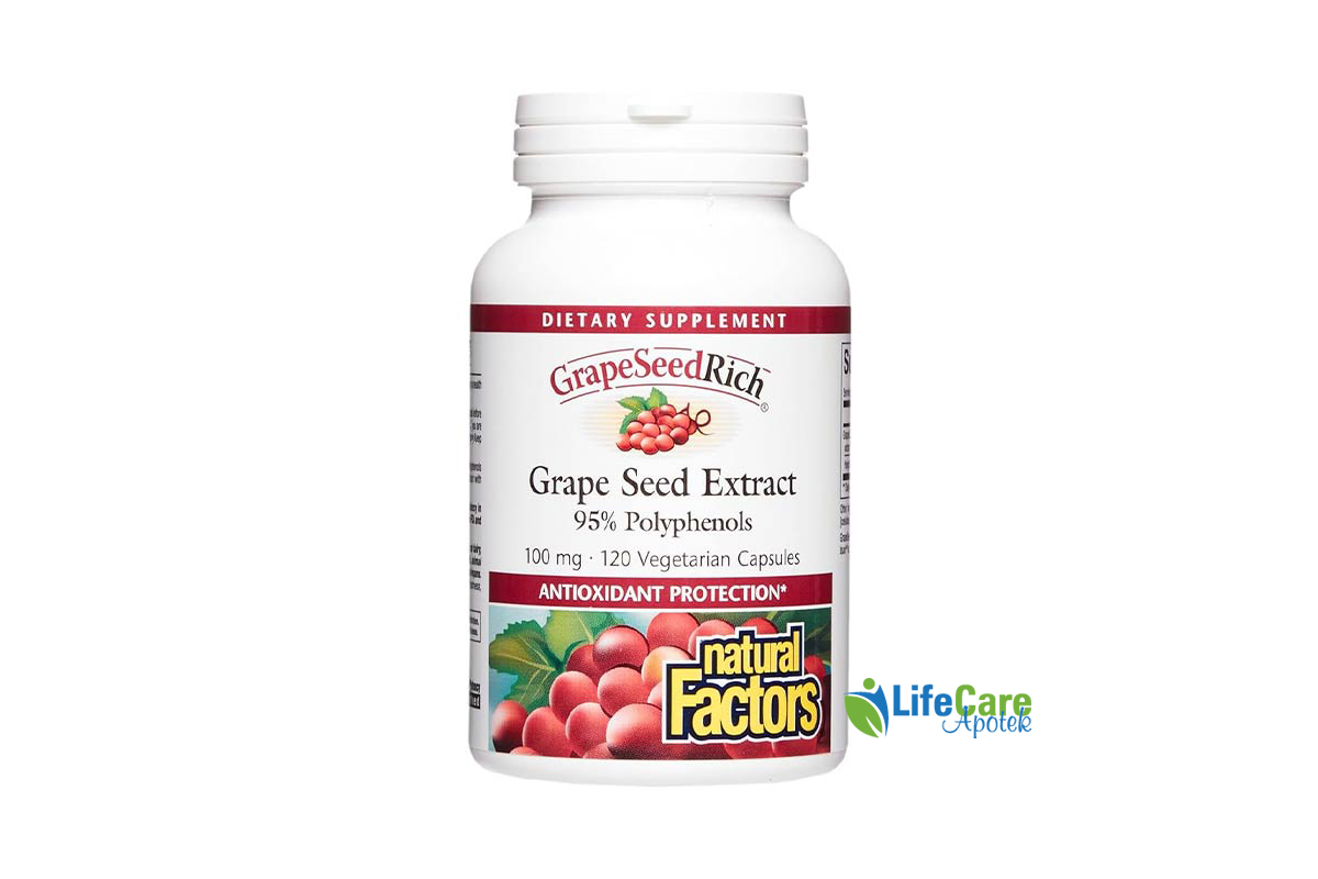 GRAPE SEED EXTRACT 100MG 120 CAPSULES - Life Care Apotek
