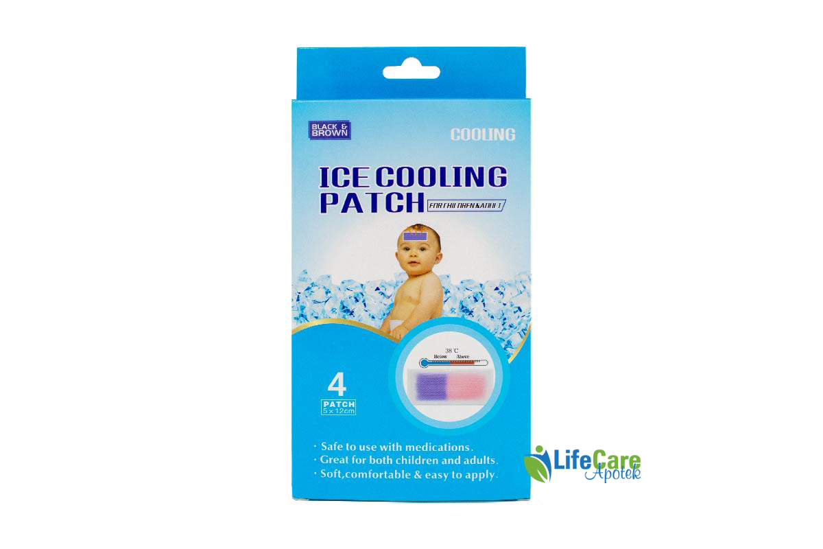BLACK AND BROWN ICE COOLING 4 PATCH 5 X 12CM - Life Care Apotek