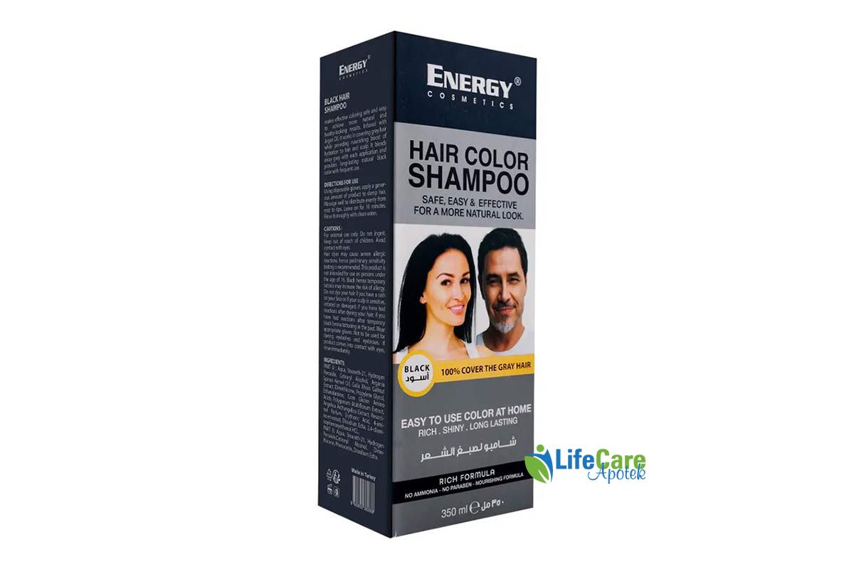 ENERGY HAIR COLOR BLACK SHAMPOO 350 ML - Life Care Apotek