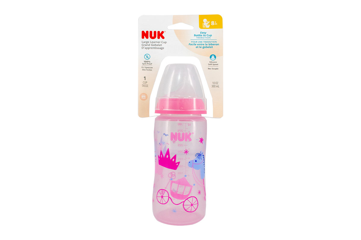 NUK LARGE LEARNER CUP 8 MONTH PLUS PRINCESS PINK 300ML - Life Care Apotek