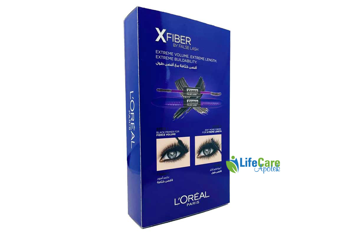 BOX LOREAL XFIBER FALSE LASHES BLACK 3 PCS - Life Care Apotek