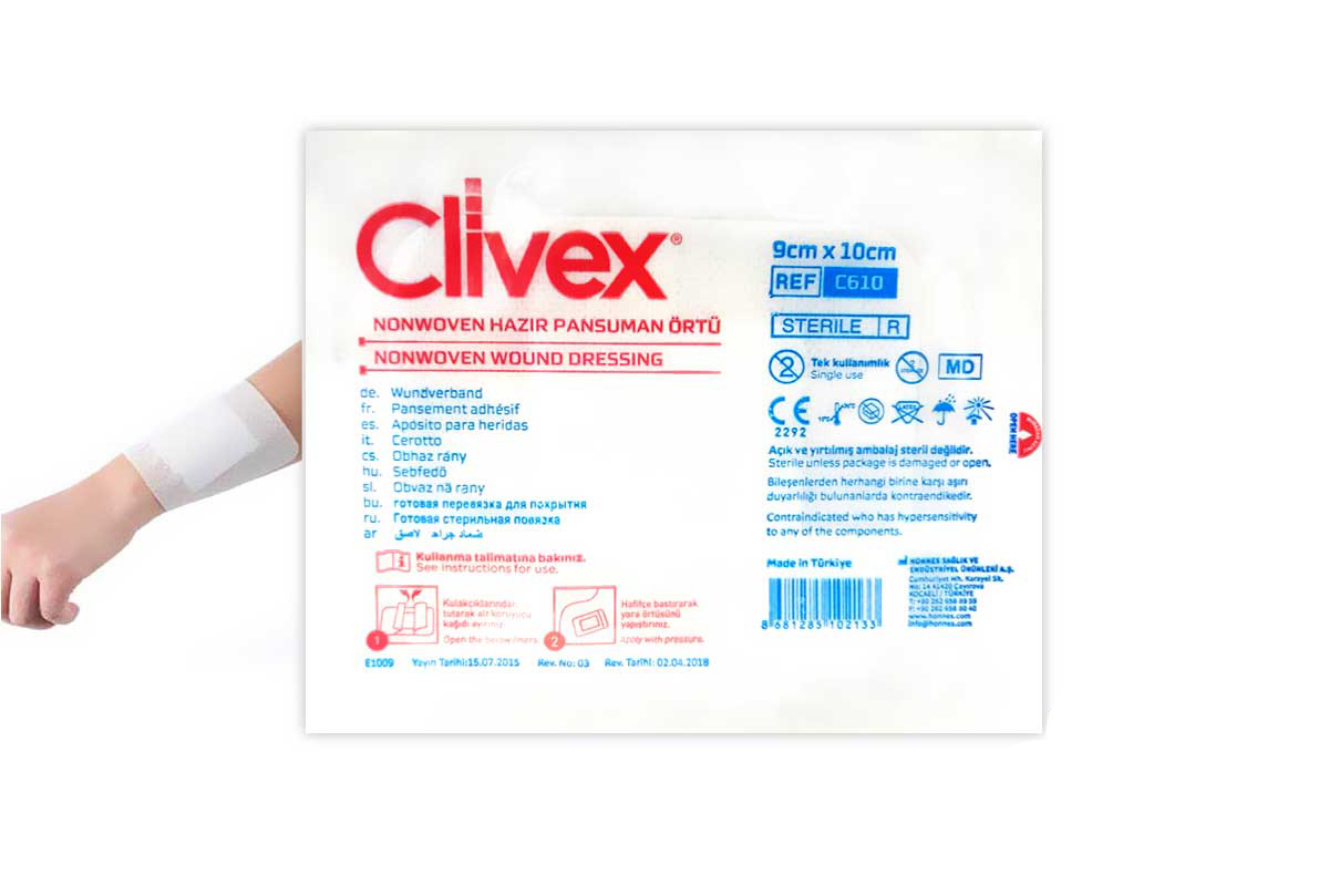 CLIVEX NONWOVEN WOUND DRESSING 9CMX10CM 5 PCS - Life Care Apotek