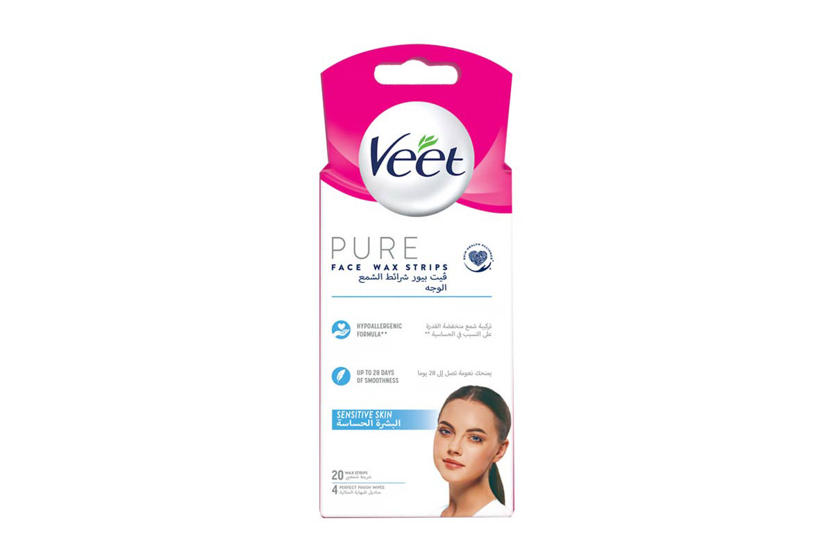 VEET PURE FACE WAX SENSITIVE SKIN 20 STRIPS - Life Care Apotek