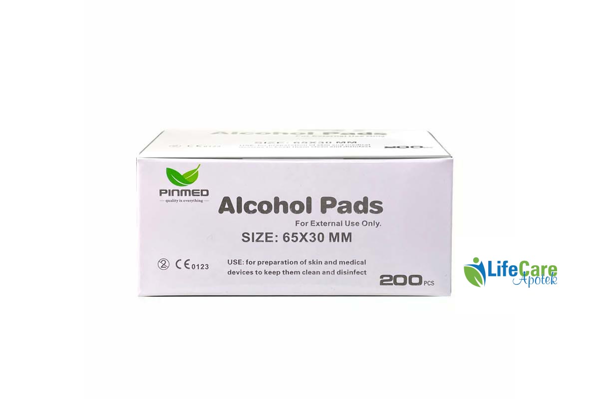 PINMED ALCOHOL PADS SIZE 65X30MM 200 PCS - Life Care Apotek