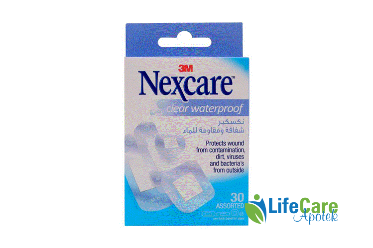 NEXCARE CLEAR WATERPROOF ASSORTED 30 STRIPS - Life Care Apotek