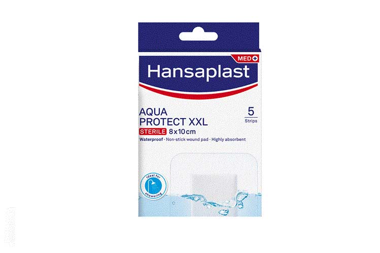 HANSAPLAST AQUA PROTECT XXL 8X10CM 5 STRIPS - Life Care Apotek