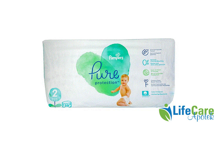 PAMPERS 2 PURE PROTECTION 39 DIAPERS 4 TO 8 KG MAXI - Life Care Apotek