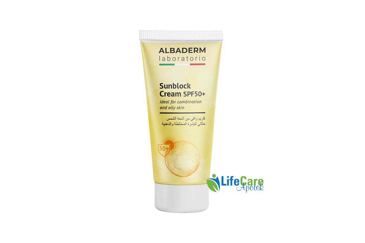 ALBADERM SUNBLOCK CREAM SPF50 PLUS FOR COMBINATION AND OILY SKIN 50 ML - Life Care Apotek