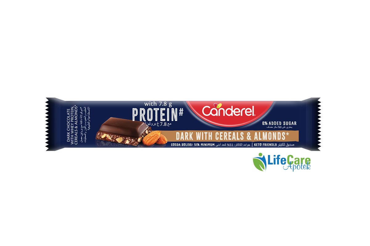 CANDEREL DARK WITH CEREALS AND ALMONDS 27 GM - Life Care Apotek