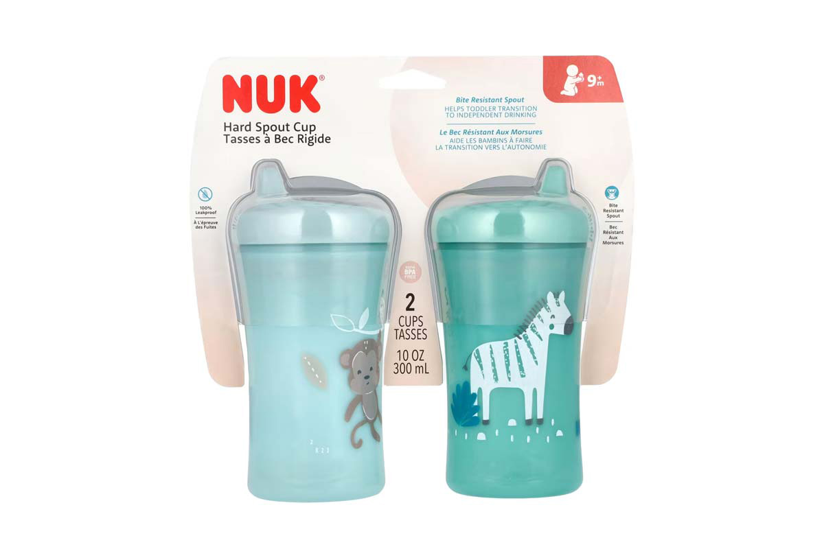 NUK HARD SPOUT 9 MONTH PLUS 2 CUPS TEAL AND BLUE 300 ML - Life Care Apotek