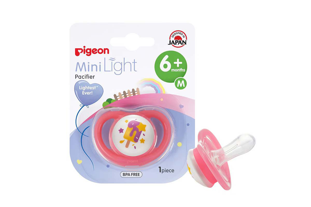 PIGEON PACIFIER MINI LIGHT 6 MONTHS PLUS PINK MEDIUM - Life Care Apotek