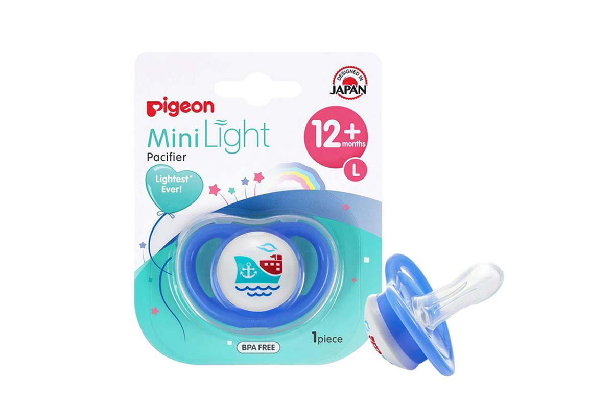 PIGEON PACIFIER MINI LIGHT 12 MONTHS PLUS BLUE LARGE - Life Care Apotek