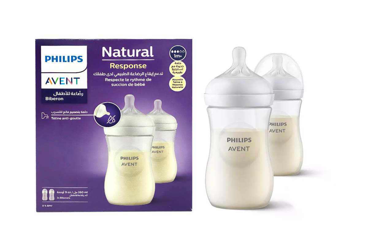 PHILIPS AVENT NATURAL FEEDING BOTTLE 1 MONTHS PLUS 2X260 ML - Life Care Apotek